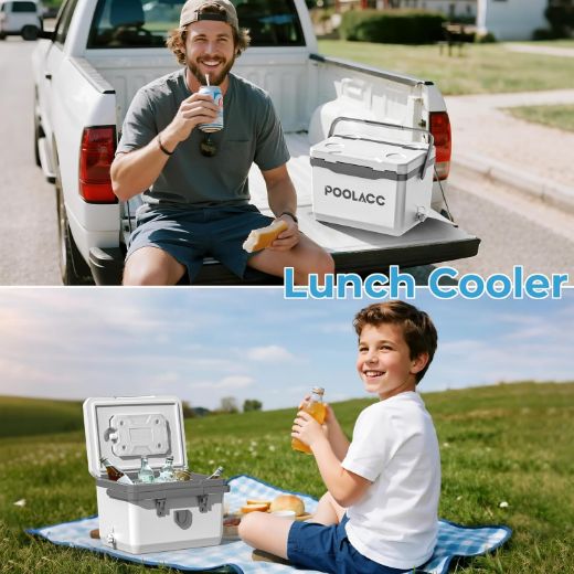 Picture of POOLACC Portable Personal Cooler, Poolside Ice Chest for Above Ground Pool or Spa - Fits Intex Pools, Hard-Sided Cooler with Bonus Ice Pack for Lunch, Drink, Camping, Picnic, Beach, Fishing
